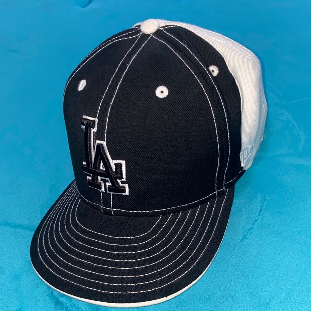 New Era Black and White LA Cap